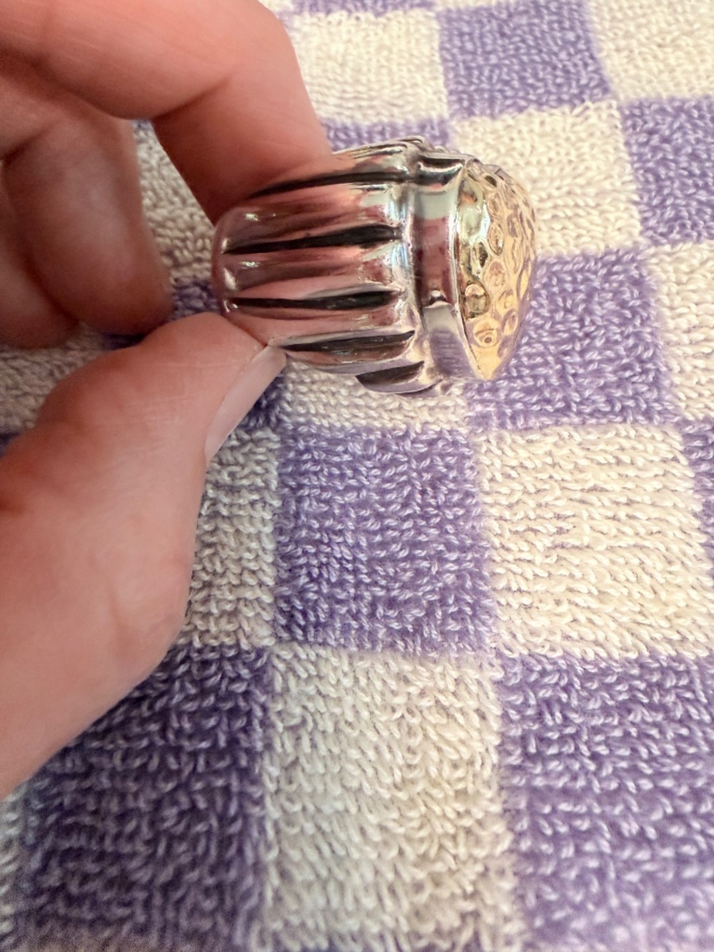 Dian Malouf Large silver and gold ❤️ ring - Picture 6 of 7